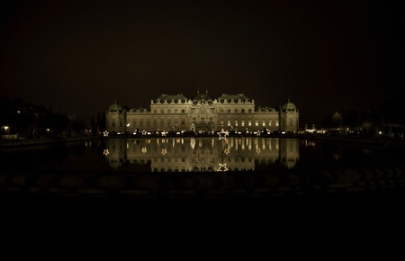 Nigth view to Belvedere palaceの写真素材