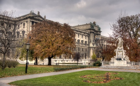 Vienna park view autumn travel europe tourismのeditorial素材