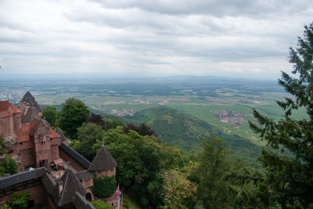 Old middle ages castle walls in Alsace tourismの写真素材