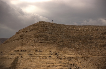 Wadi celt judean desert monastery cross