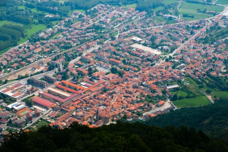 Bird eye view on Italian small townの写真素材