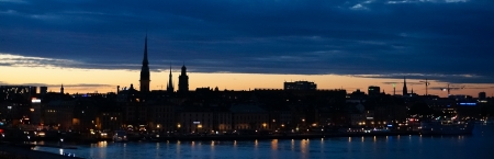 Stockholm sunset siluets and evening summer travelの写真素材