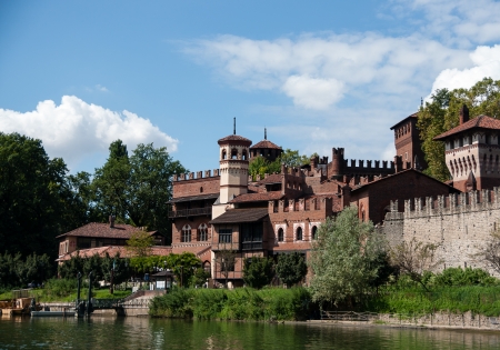 Summer Piemonte attraction medieval in Turinの写真素材