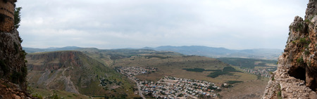 panorama of Israel in lower galilee, near Kineret, holy places