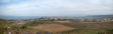 panorama of Israel in lower galilee, near Kineret, holy placesの写真素材