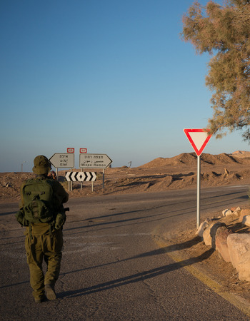 Israeli army patrol in middle east warの写真素材