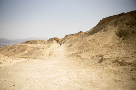 Travel near dead sea in judean desert of Israelの写真素材