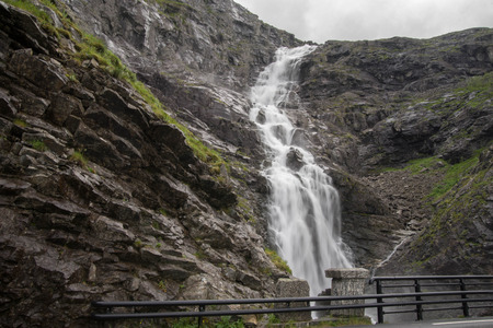 Nature travel in Europe hiking and waterfall sightseeingの写真素材
