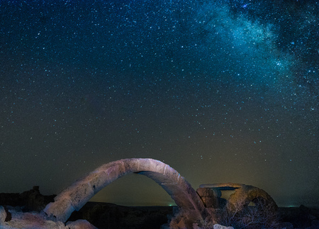 Stars sky in Shivta national park ruins in desert of Israelの写真素材