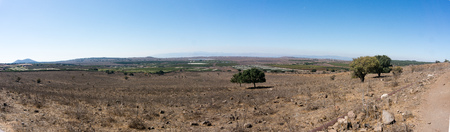 Nature and sky of Israeli golan heightsの写真素材