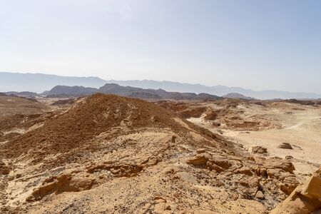 Hiking in desert nature landscape for health and vacation