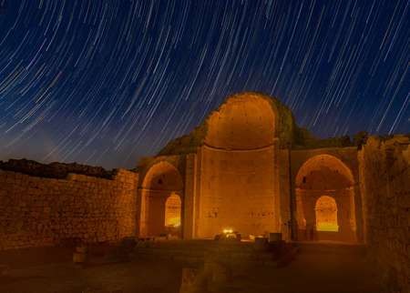 Vacation in Israel for ruins and history in national park of desert