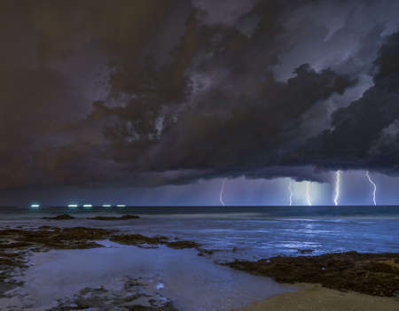 Night storm nature electricity forces
