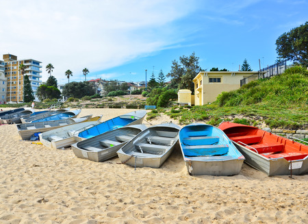 Boats on the Coogee Beach, Sydney, Australia.の写真素材