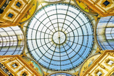 View of the rooftop of the Galleria Vittorio Emanuele II in Milan.
