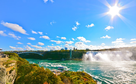 View of Niagara Falls in a sunny dayの写真素材