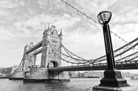 View of Tower Bridge in London on a sunny dayの写真素材