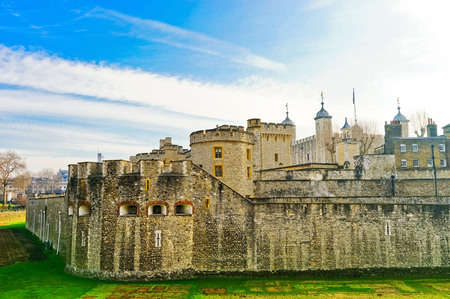 London, UK- February 6, 2017: View of the Tower of London on a sunny day in London on February 6, 2017.のeditorial素材