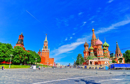 View of Kremlin and Red Square in summer in Moscow, Russia.