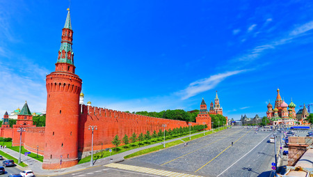 View of Kremlin and Red Square in summer in Moscow, Russia.のeditorial素材