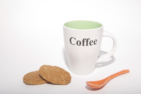 one cup and two cookies