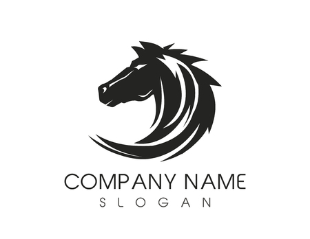 Horse modern grey logoのイラスト素材
