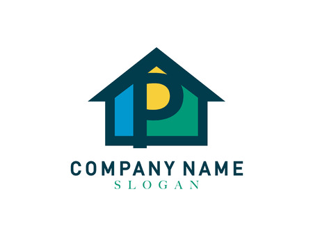Home letter P designのイラスト素材