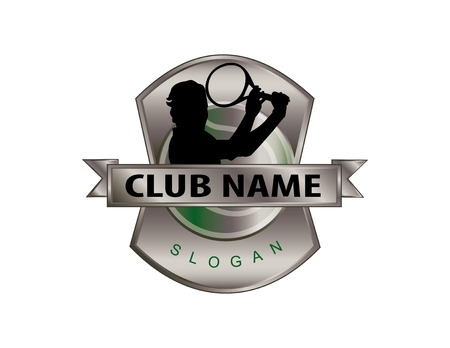 Metal shieled tennis logoのイラスト素材