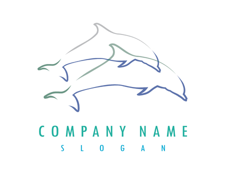 Dolphins lines logoのイラスト素材