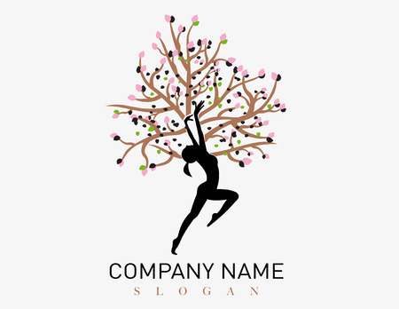 Woman tree logoのイラスト素材