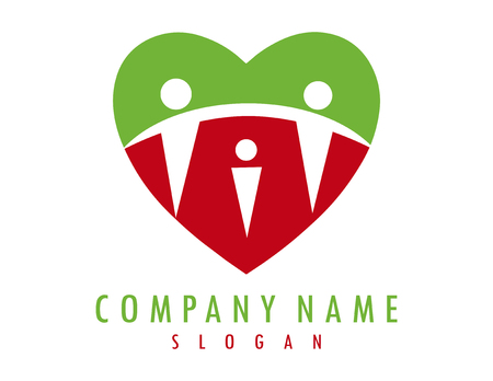 Heart family logotypeのイラスト素材