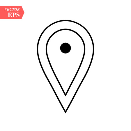 Map pointer flat icon, stock vector illustration flat design styleのイラスト素材
