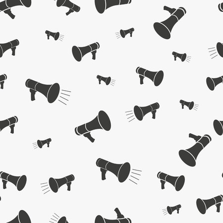 Megaphone pattern repeat seamless in black color for any design. Vector geometric illustration eps 10のイラスト素材