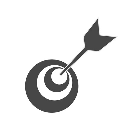 target icon. dart board. archery board. dartboard vector icon. Grey aim, arrow, Idea concept, perfect hit, winner, target goal icon. Success abstract pin logo eps 10のイラスト素材