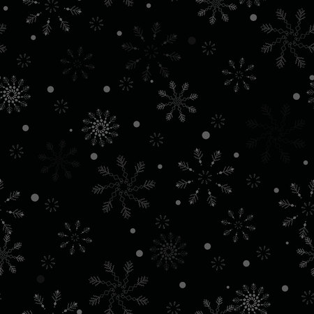 Snowflakes seamless pattern. Snow falls background. Symbol winter, Merry Christmas holiday, Happy New Year celebration Vector illustration eps10のイラスト素材