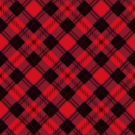 Red black and white tartan traditional fabric seamless pattern, vector EPS10のイラスト素材
