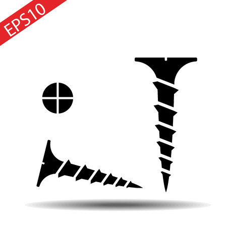 Screw and Screw head. Vector illustration isolated on white background eps10のイラスト素材