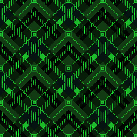 green tartan fabric texture diagonal little pattern seamless vector illustration EPS 10のイラスト素材