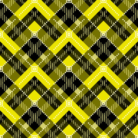 Black and yellow tartan plaid Scottish pattern eps 10のイラスト素材