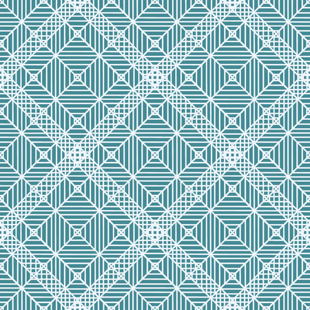 Geometric ornament. Navy blue and white seamless pattern for web, textile and wallpapersのイラスト素材