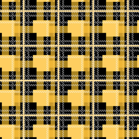 Scottish pattern tartan plaid in orange, black and yellow cage. Traditional Scottish checkered background. Seamless fabric texture.e eps10のイラスト素材