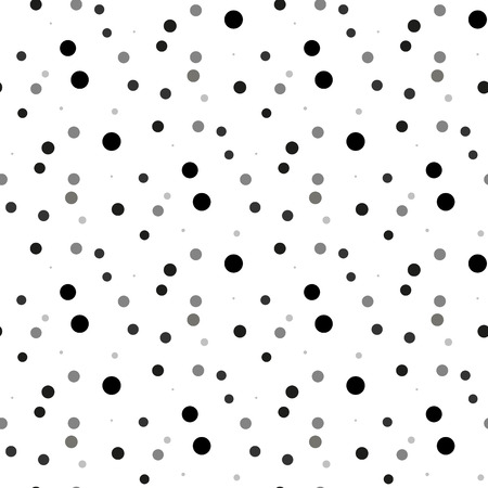 Seamless polka dot pattern. Black dots on white background. Vector illustration. eps10のイラスト素材