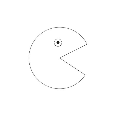 Vector Pacman icon symbol sign on white eps 10のイラスト素材
