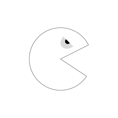 Vector Pacman icon symbol sign on white eps 10のイラスト素材