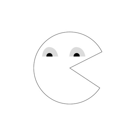 Vector Pacman icon symbol sign on white eps 10のイラスト素材