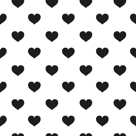 Modern kids seamless pattern with heart. black and white cute minimalistic scandinavian cartoon elements on white background.のイラスト素材