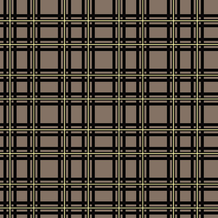 Black and Beige Tartan Plaid. Seamless Scottish Woven Pattern.のイラスト素材