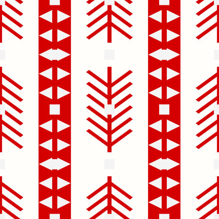 Tribal pattern texture with hand drawn african, aztec, maya creative drawing vector illustration. Red stripes patterns ethnic monochrome style. eps10のイラスト素材
