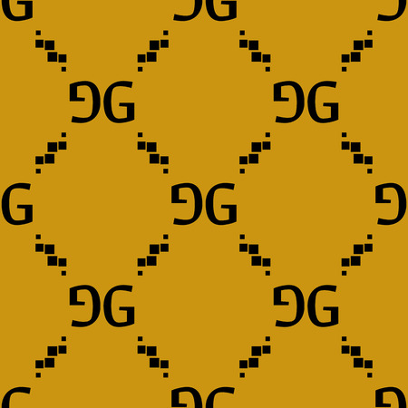 Fashion seamless pattern on yellow background. Can be used for textiles, interior, design. eps10のイラスト素材