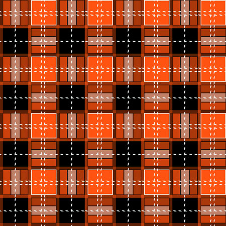 Tartan orange pattern. Seamless background in warm autumn color. eps10のイラスト素材